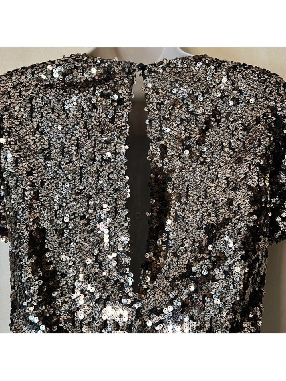 Ark & Co bronze sequin shift dress size S - Picture 7 of 11